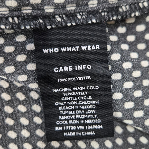 Who What Wear Black White Polka Dot Ruffle Wrap Midi Dress Size Large Officecore - Picture 9 of 10